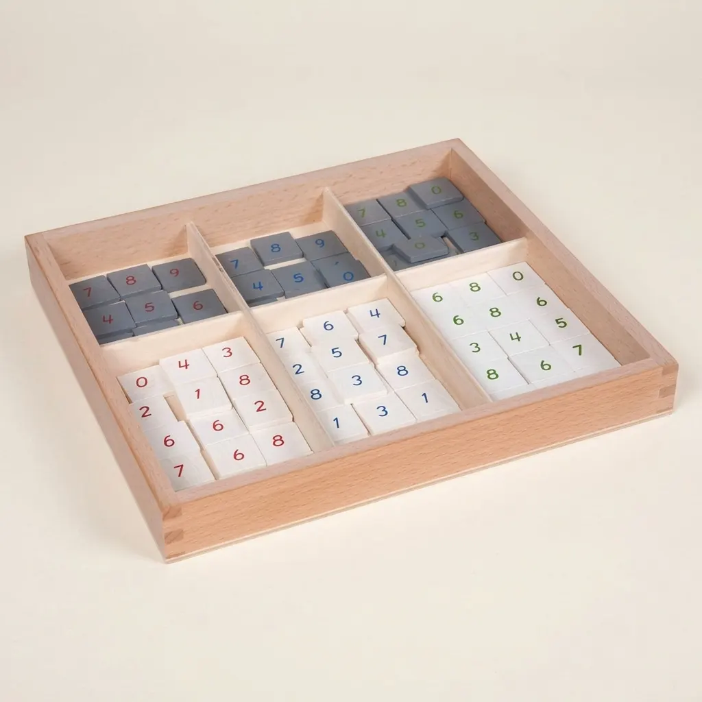 Číselné dlaždice: procvičování počítání - Montessori Material | Faborino