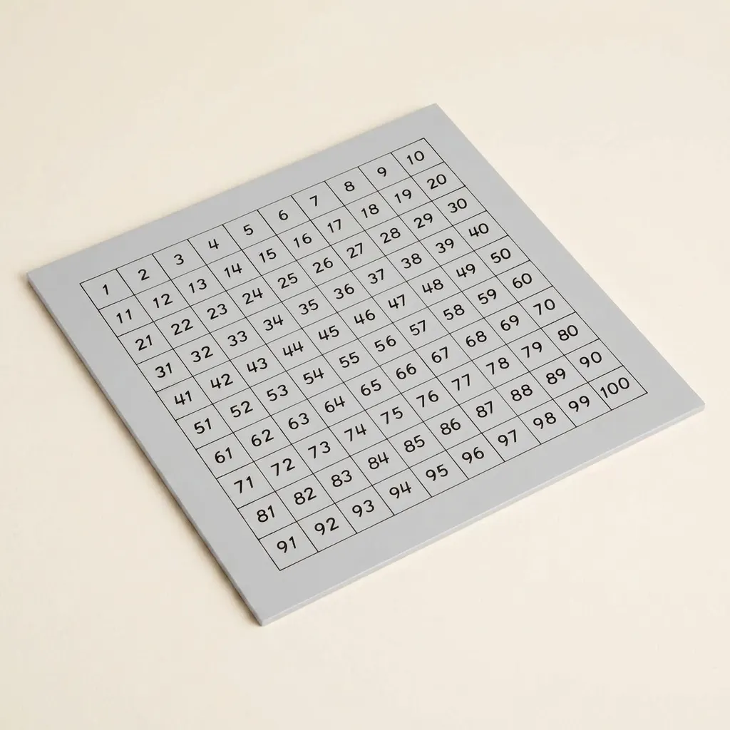 Kontrolní tabulka: stovková tabule - Montessori Material | Faborino