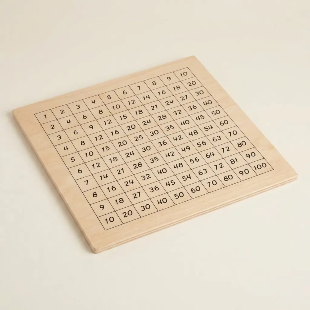 Kontrolní tabulka: Pythagorova tabule - Montessori Material | Faborino