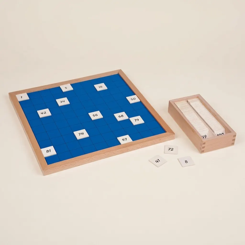 Stovková tabuľa: radenie čísel - Montessori Material | Faborino