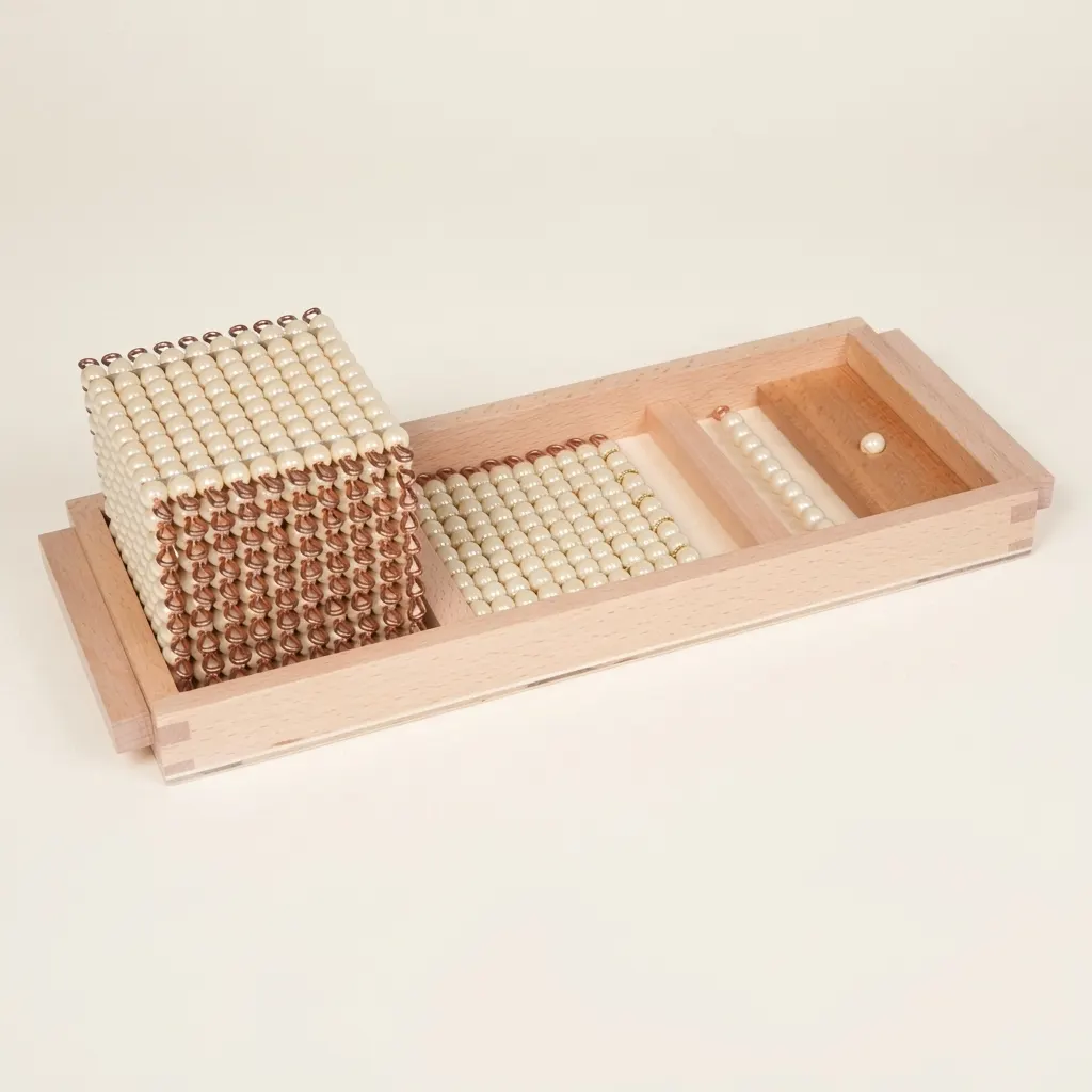 Úvod do desetinného množství: Jednotlivé korálky sklo - Montessori Material | Faborino