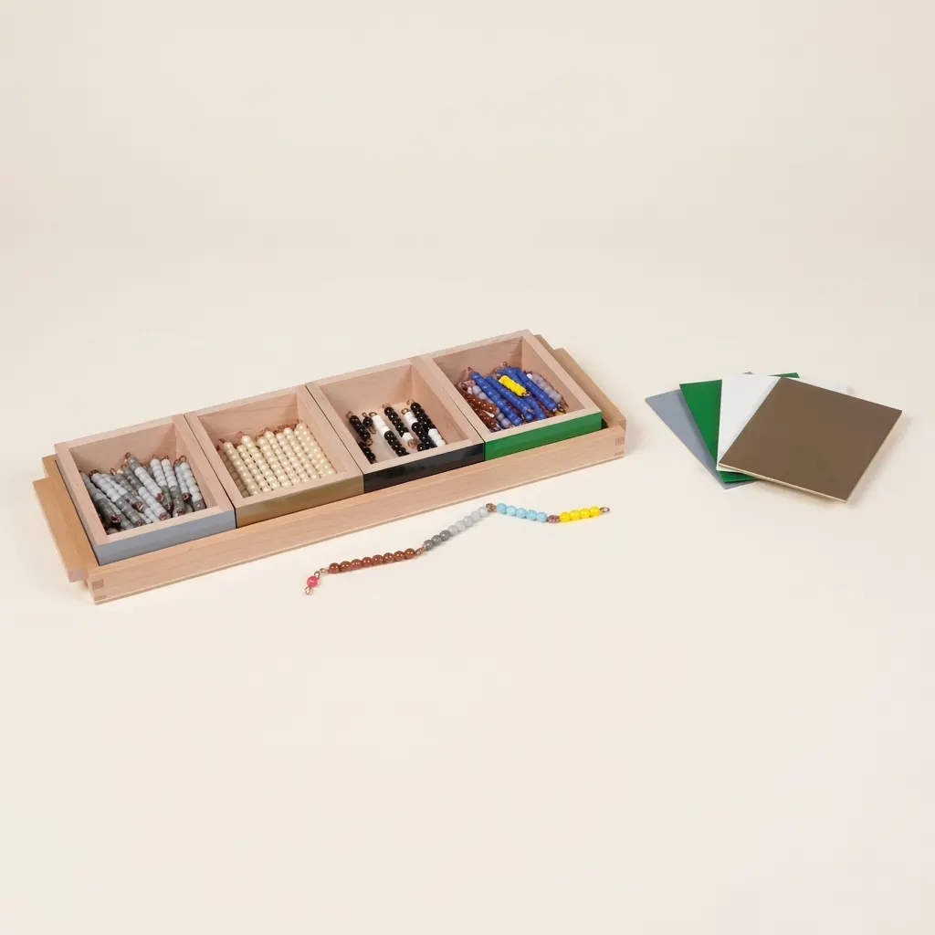 Hra hadí odčítání: jednotlivé korálky skleněné - Montessori Material | Faborino