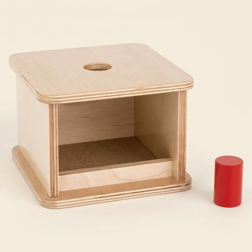 Imbucare Box: Malý Valec pre Trvalosť Predmetov - Montessori Material | Faborino