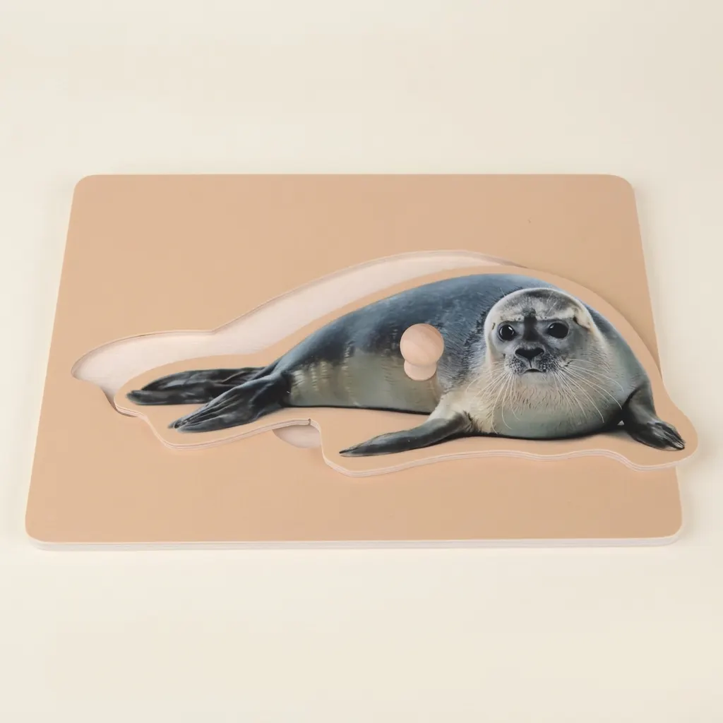 Puzzle pre najmenších: Tuleň - Montessori Material | Faborino