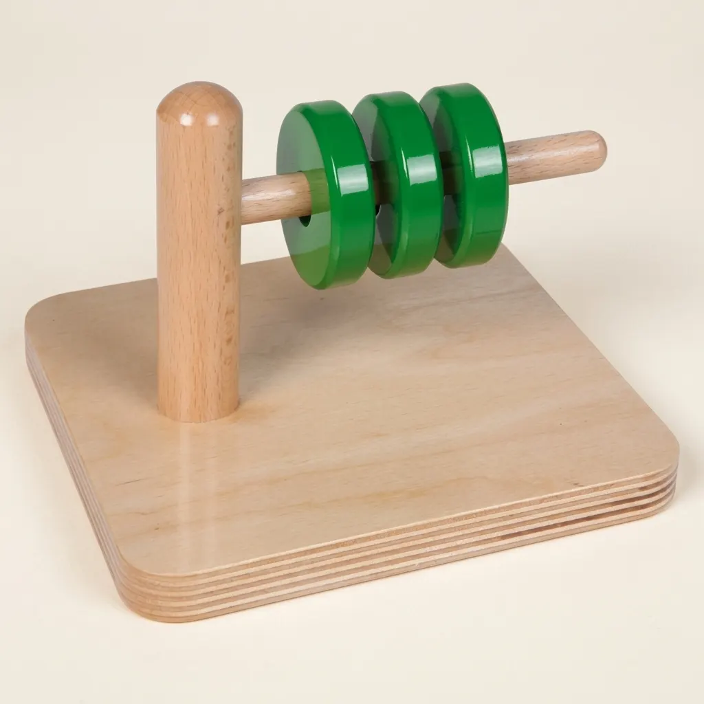 Disky na vodorovnom kolíku - Montessori Material | Faborino
