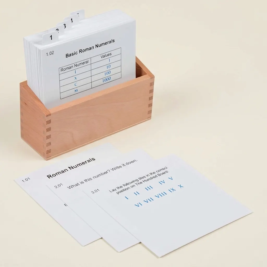 Sada aktivit pro stovkovou tabuli s římskými číslicemi - Montessori Material | Faborino