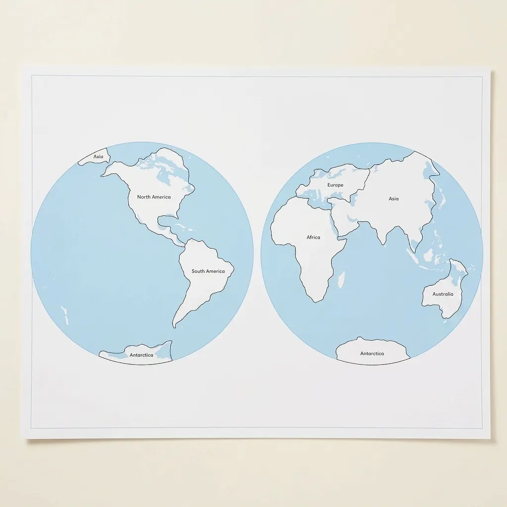 Kontrolní mapa světa: S popisky - Montessori Material | Faborino