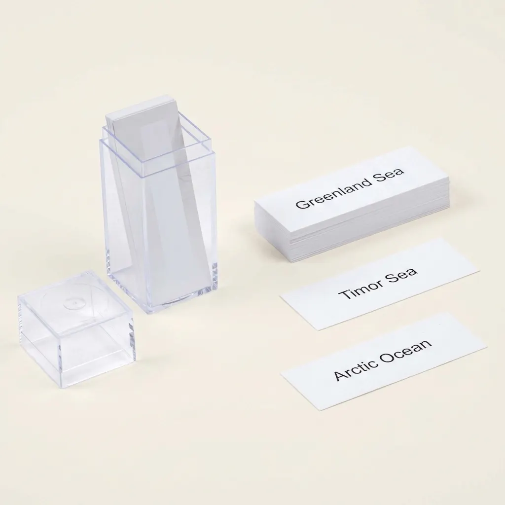 Moře a oceány: Štítky - Montessori Material | Faborino