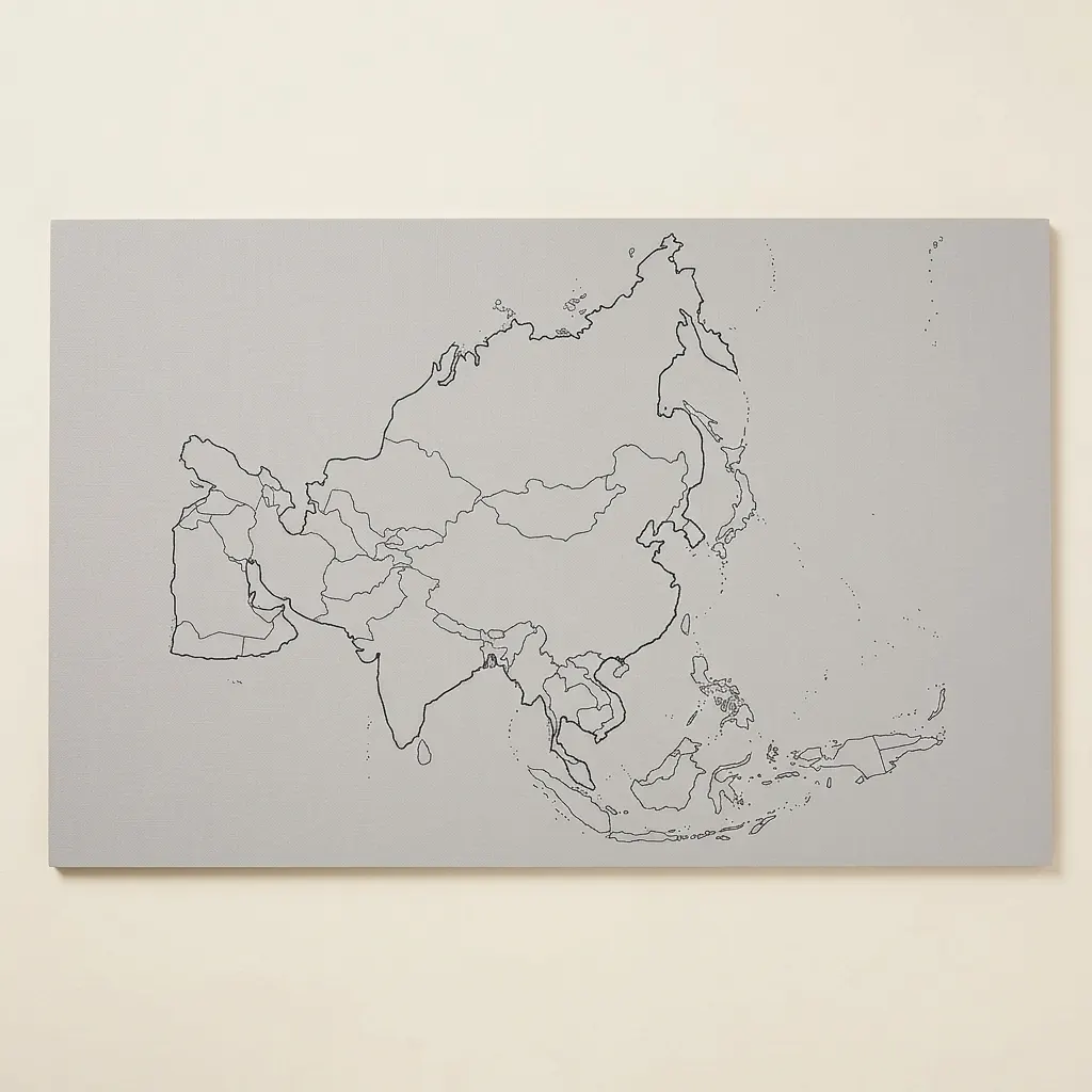 Asie: Politická mapa (50) - Montessori Material | Faborino
