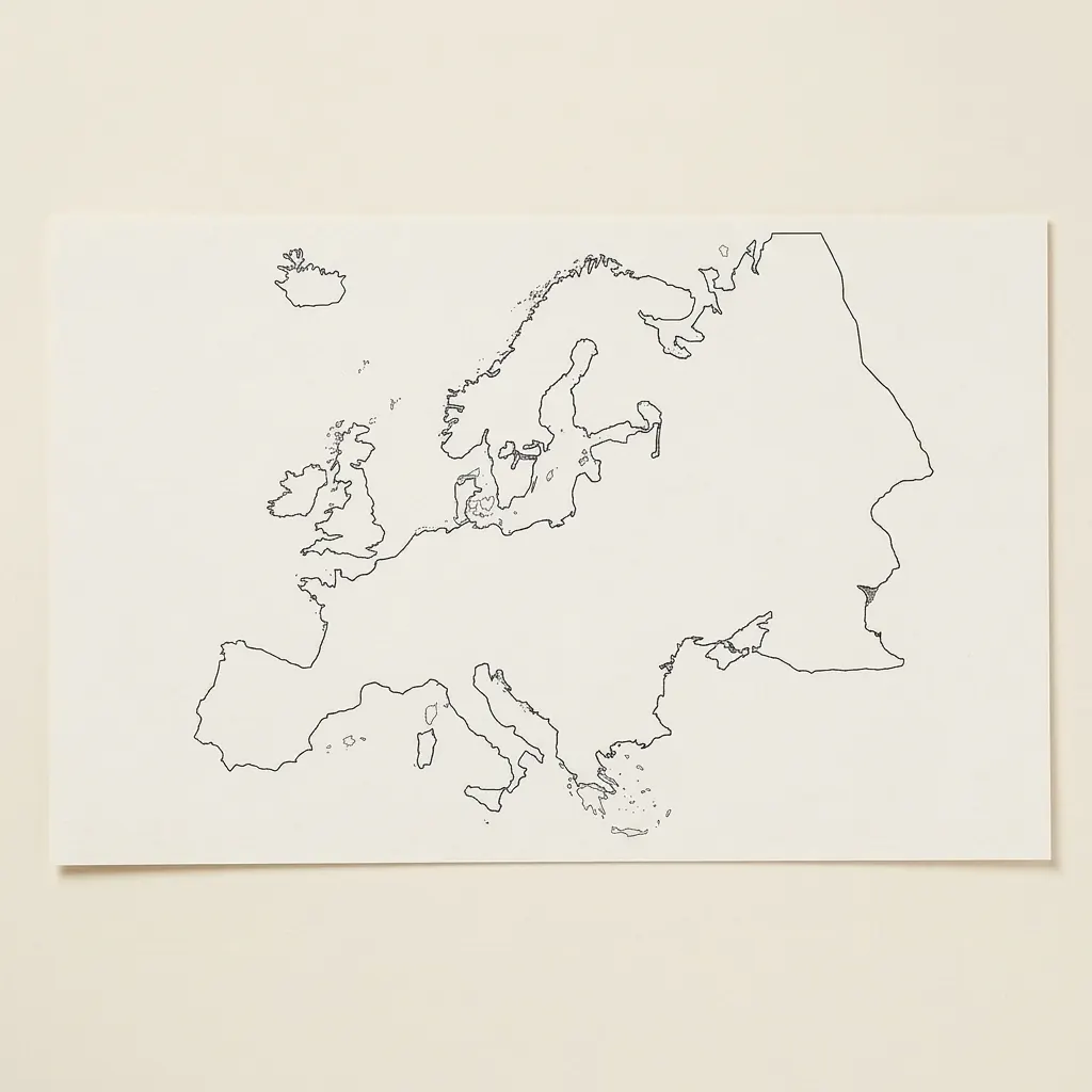Evropa: Obrys (50) - Montessori Material | Faborino