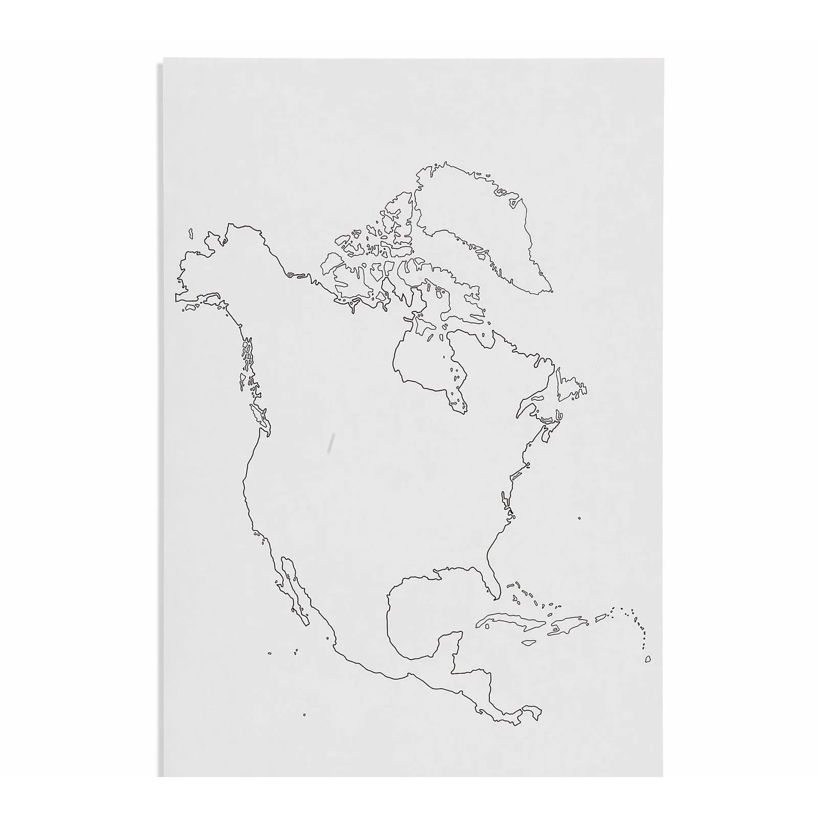 Severní Amerika: Obrys (50) - Montessori Material | Faborino