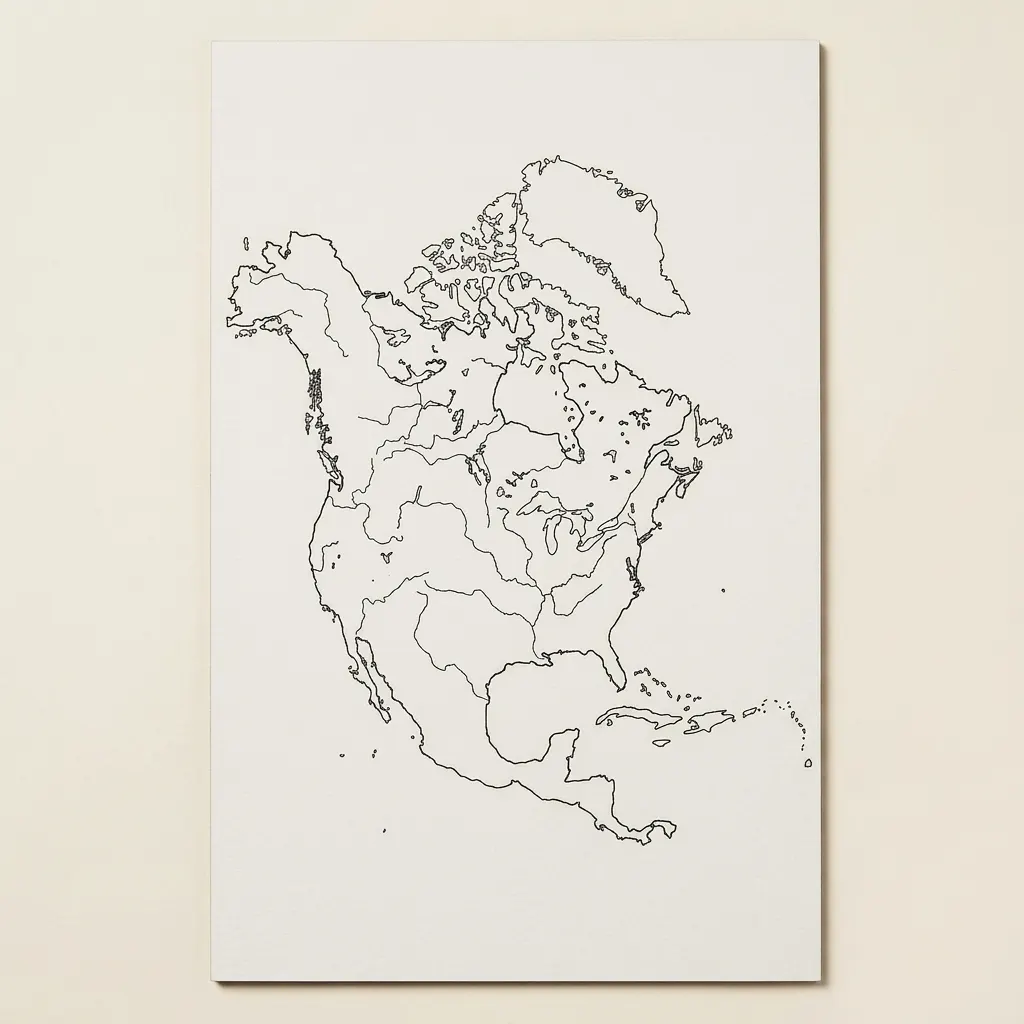 Severní Amerika: Vodní toky (50) - Montessori Material | Faborino