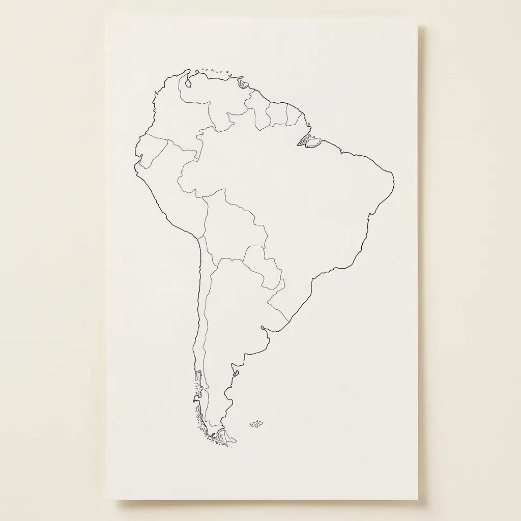 Jižní Amerika: Politická mapa (50) - Montessori Material | Faborino