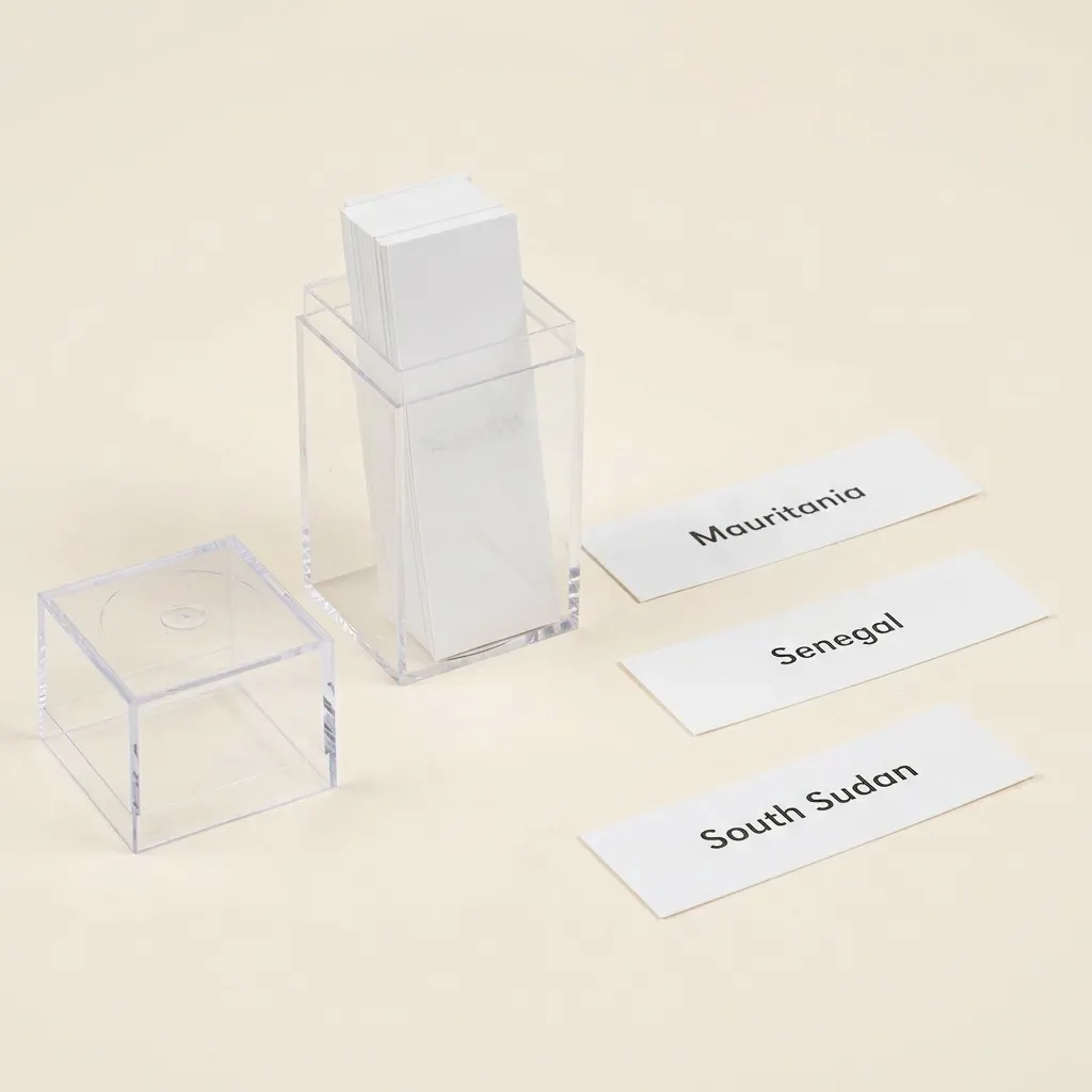 Afrika: Popisky: Příslušenství k puzzle mapám - Montessori Material | Faborino