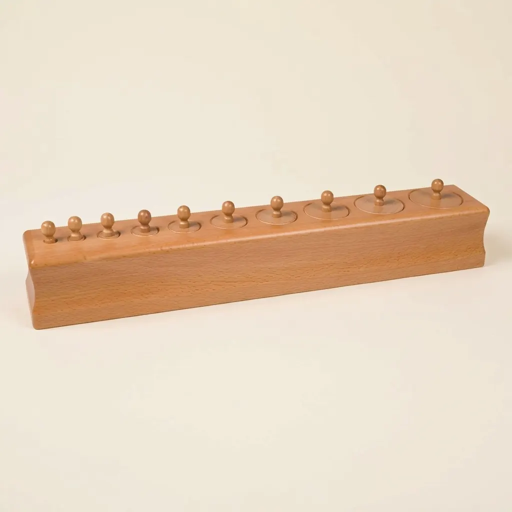 Válcový blok č. 1: rostoucí výška i průměr - Montessori Material | Faborino