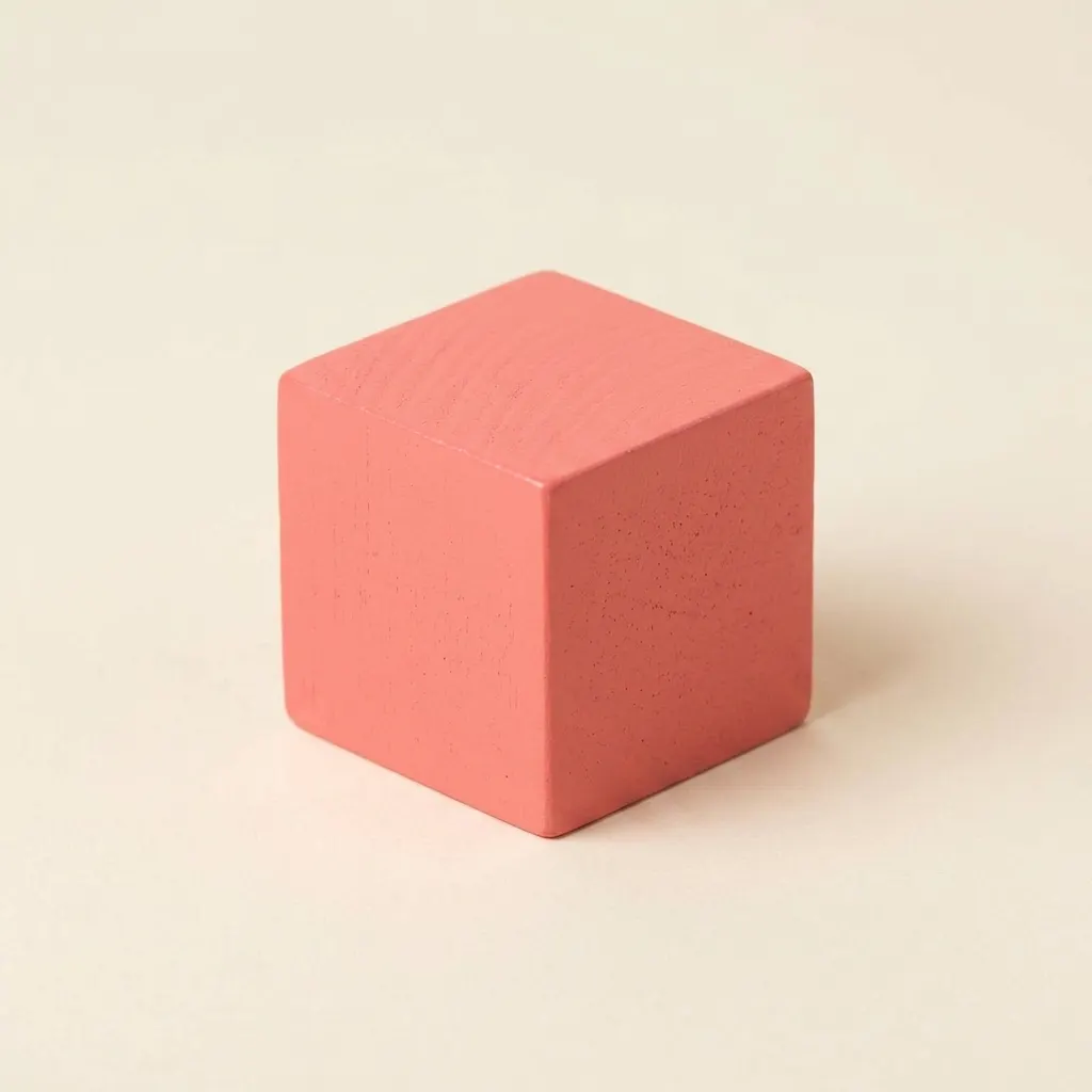 Růžová kostka: 3cm jednotlivý díl pro gradaci velikosti - Montessori Material | Faborino