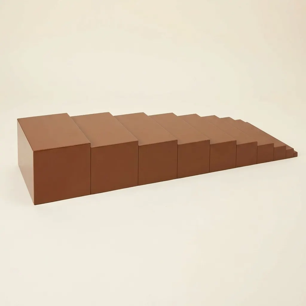Hnědé schody: Hnědý lak - Montessori Material | Faborino