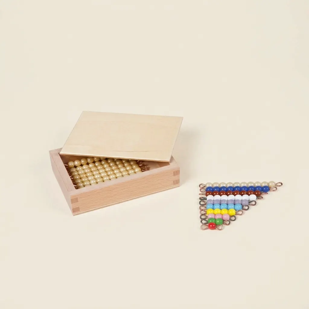 Box s korálky pro čísla 10-19: skleněné korálky - Montessori Material | Faborino