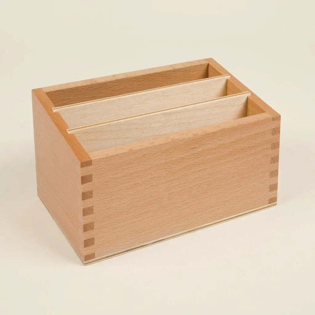 Box na botanické karty: úložný box z bukového dřeva - Montessori Material | Faborino