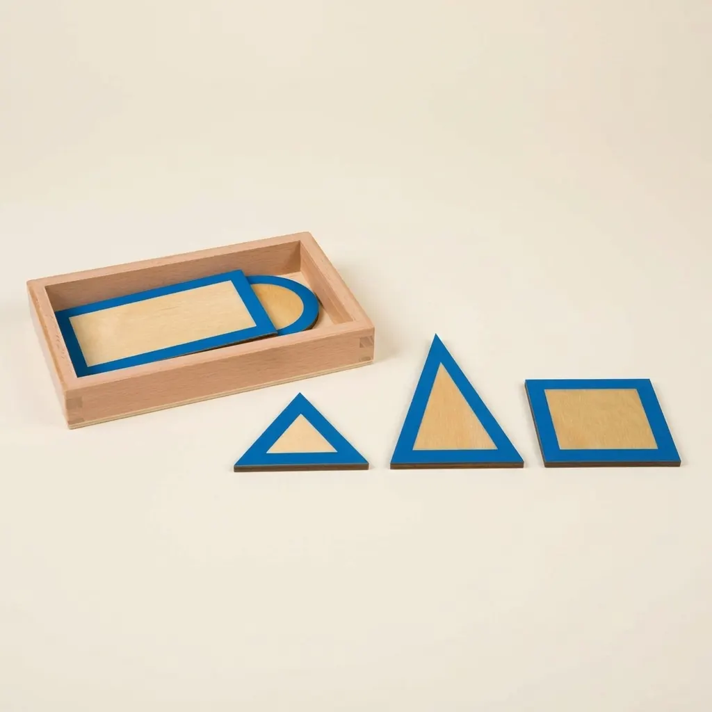 Geometrické rovinné útvary: ploché tvary pro hmatové rozlišování - Montessori Material | Faborino