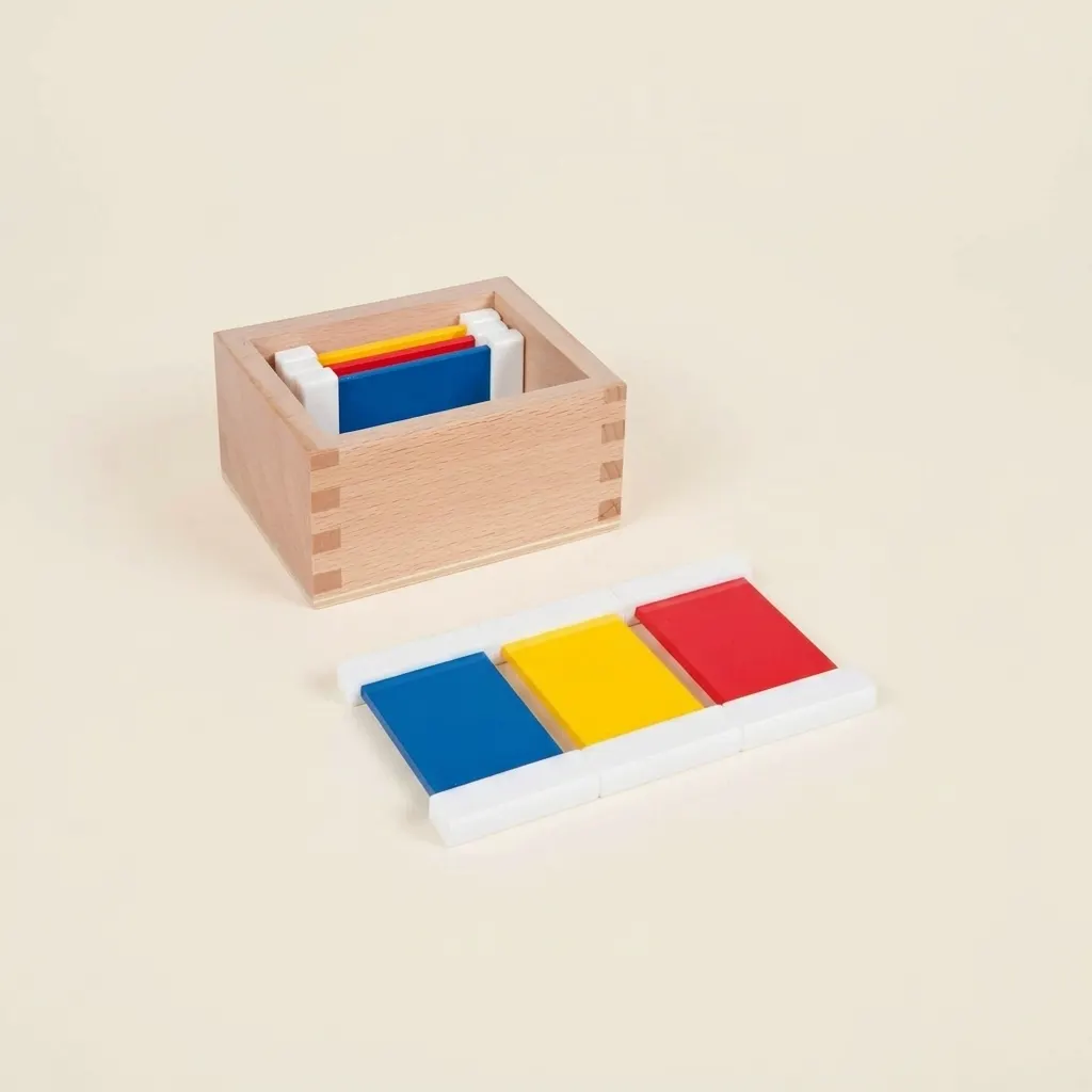 První barevné destičky: úvod do párování základních barev - Montessori Material | Faborino