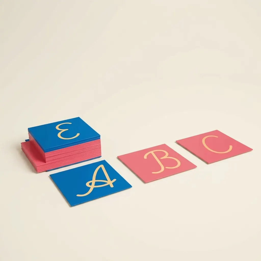 Brusná velká písmena: Mezinárodní psací - Montessori Material | Faborino