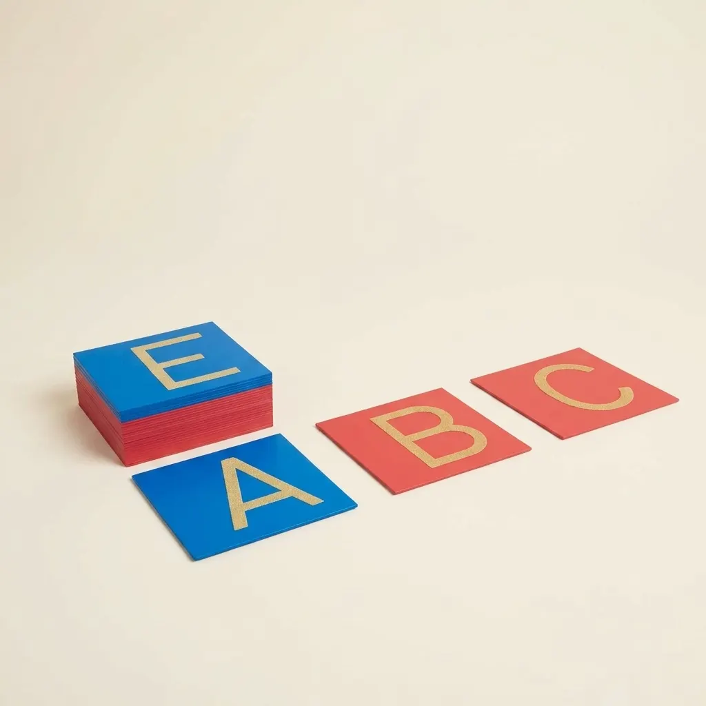 Brusná velká písmena: Mezinárodní tiskací - Montessori Material | Faborino