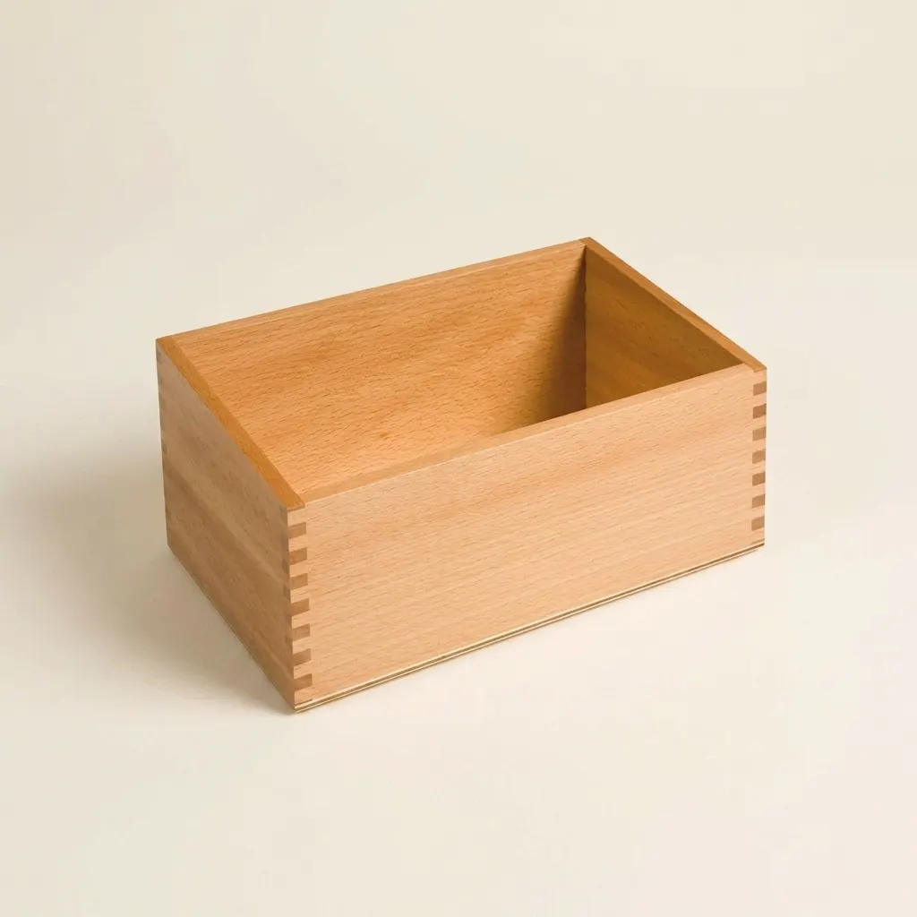 Box pro písmenka ze smirkového papíru: dřevěné uložení - Montessori Material | Faborino