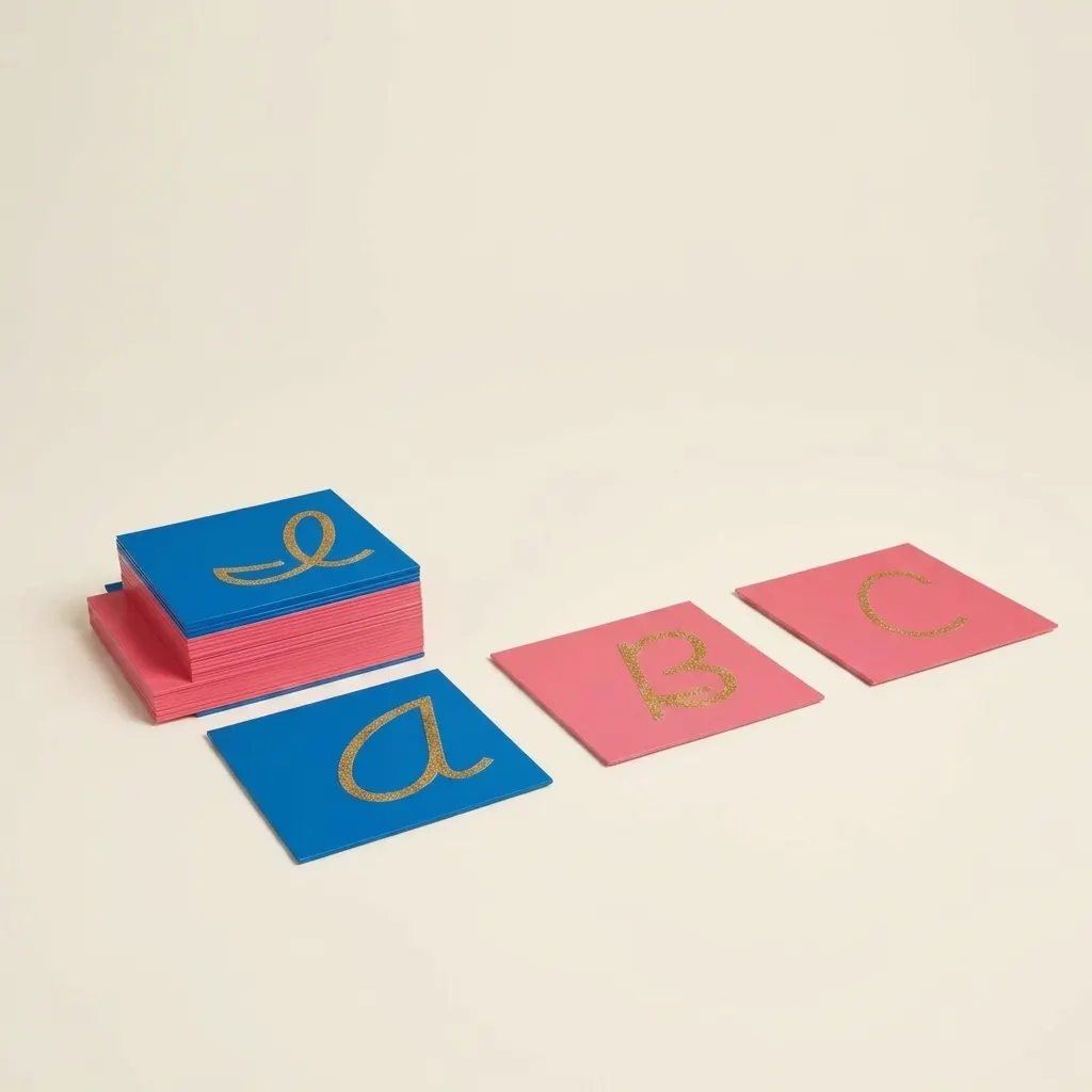 Brusná velká písmena: Americké psací - Montessori Material | Faborino