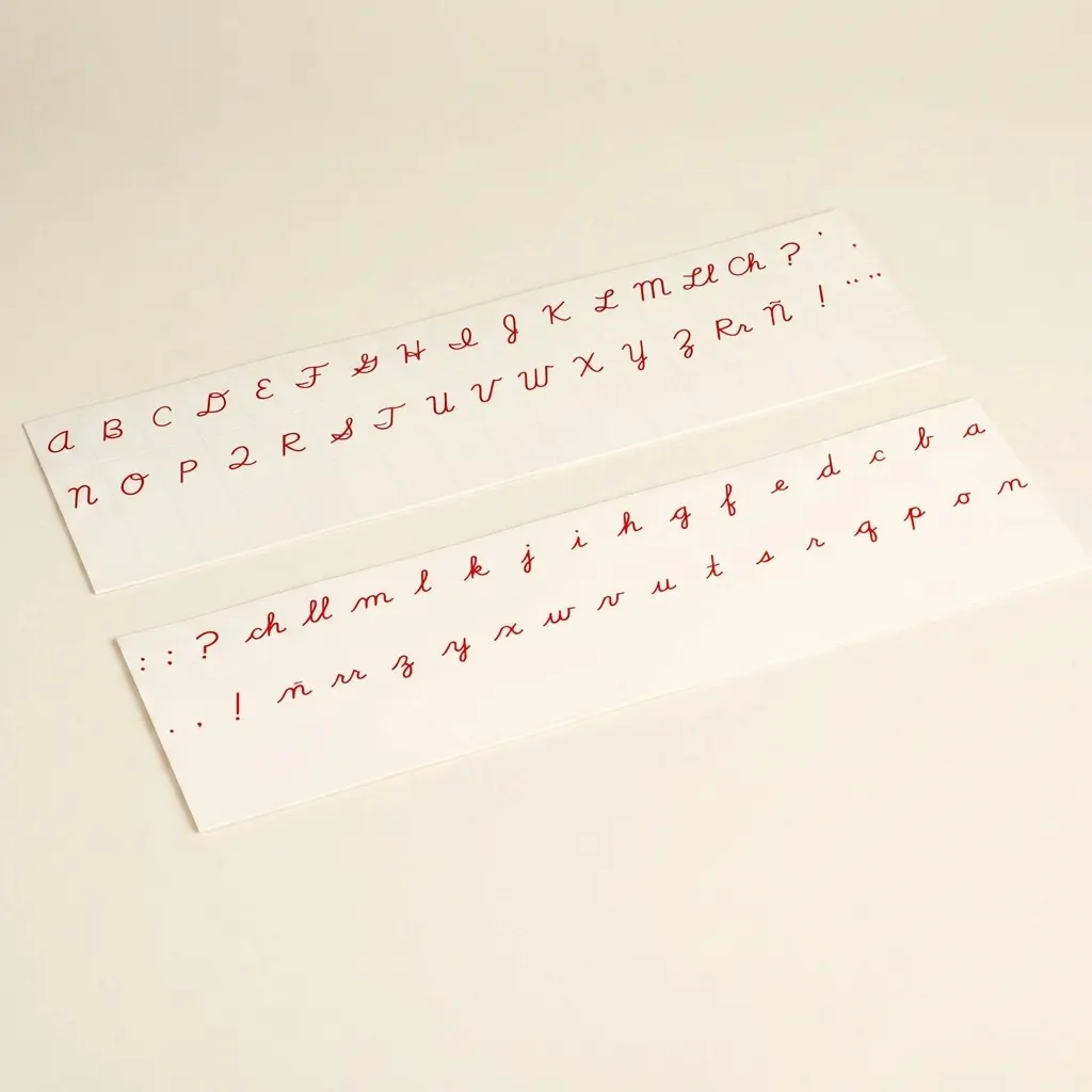 Tištěná abeceda: Americké psací: červená - Montessori Material | Faborino
