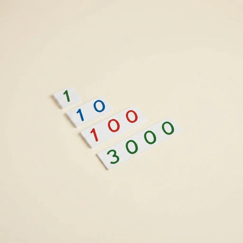 Malé číselné karty 1-3000: Plast - Montessori Material | Faborino