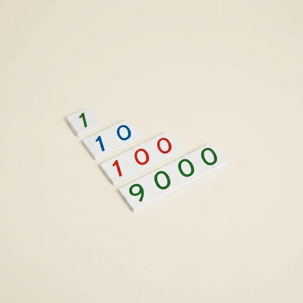 Malé číselné karty 1-9000: Plast - Montessori Material | Faborino