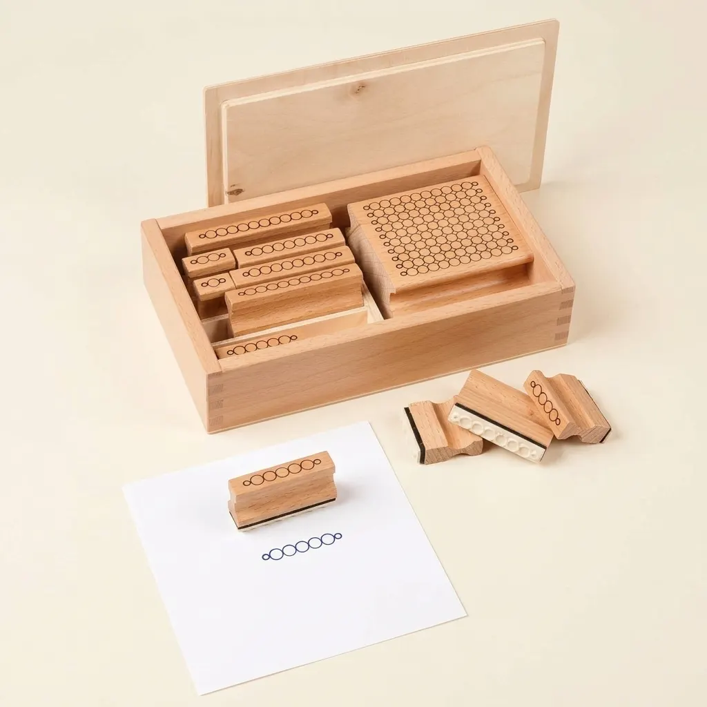 Korálková razítka na matematické operace - Montessori Material | Faborino