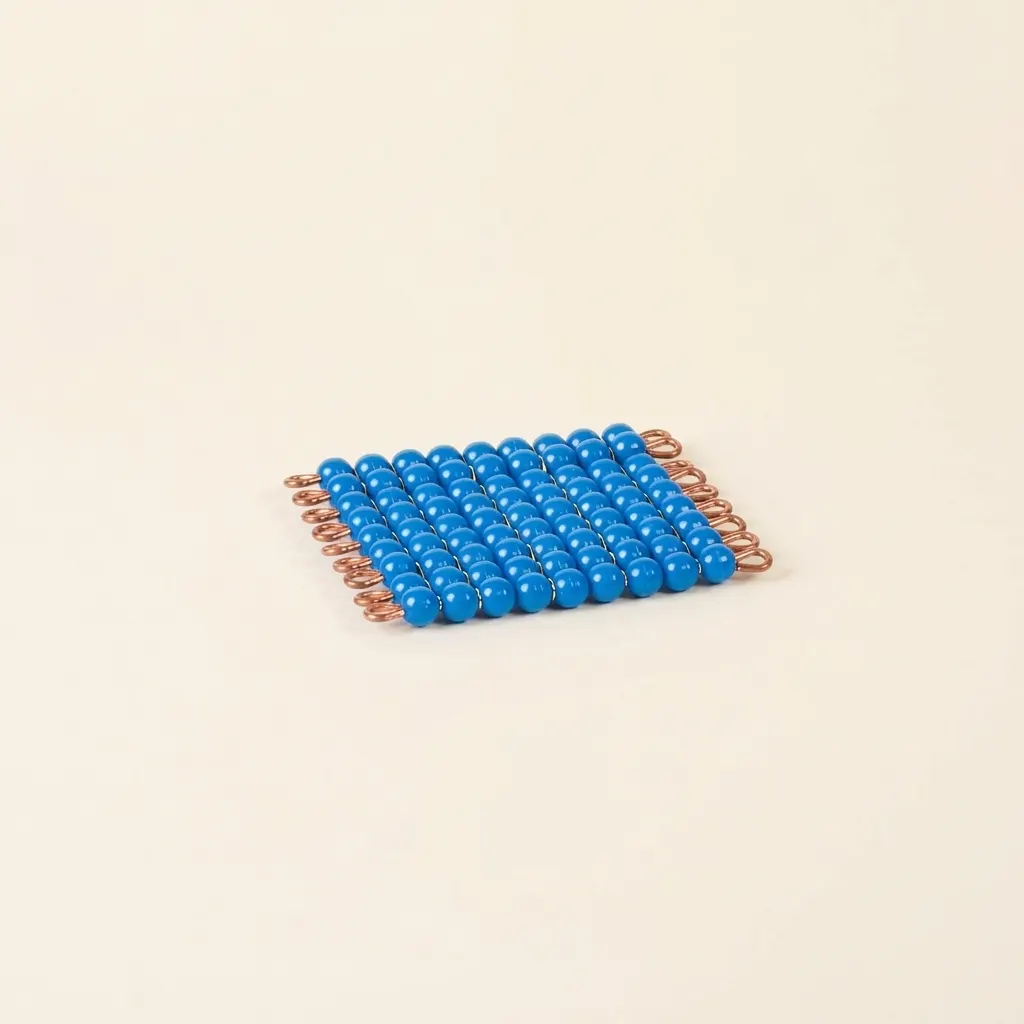 Jednotlivý nylonový korálkový čtverec 9: tmavě modrý - Montessori Material | Faborino