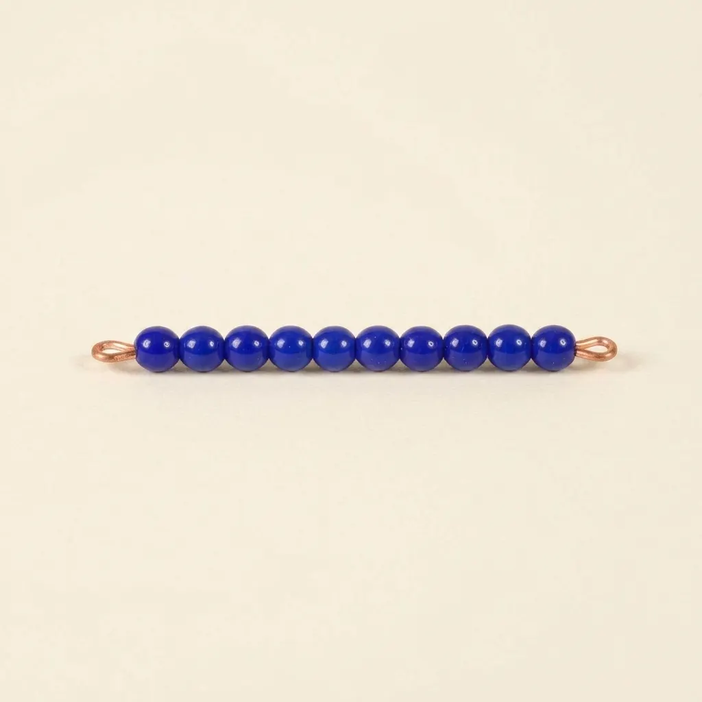 Jednotlivá skleněná korálková tyčinka 9: tmavě modrá - Montessori Material | Faborino