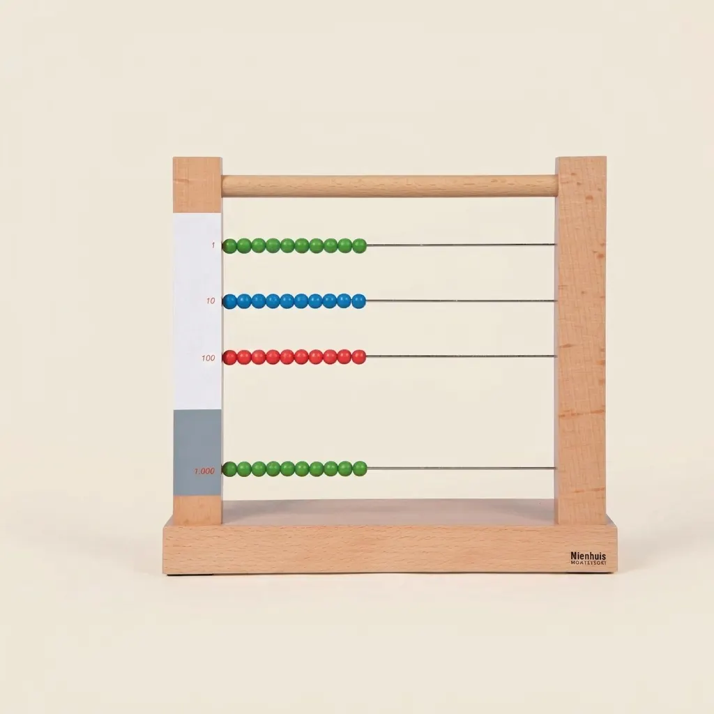 Malý korálkový rám: matematické operace s barevnými korálky - Montessori Material | Faborino