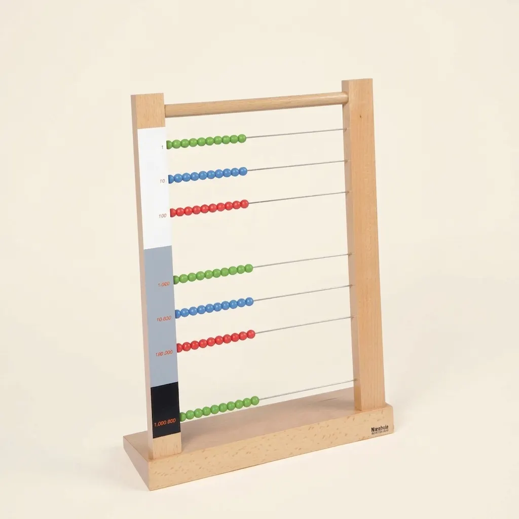 Velký Korálkový Rámec: Matematické Operace do Milionu - Montessori Material | Faborino