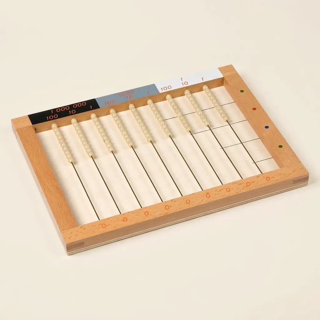 Plochý Korálkový Rámec: Pokročilé Matematické Operace s Hierarchiemi - Montessori Material | Faborino