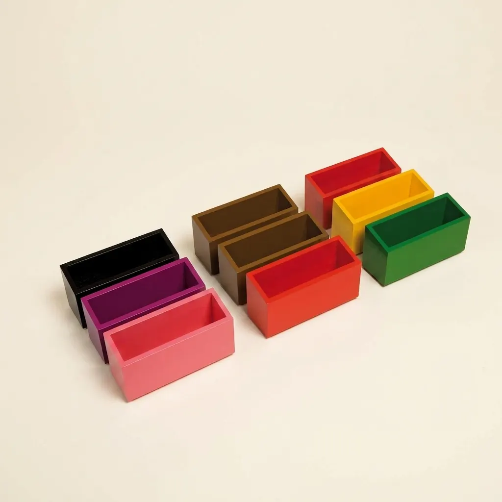 Gramatické příkazové krabice: Osem barevných aktivit - Montessori Material | Faborino