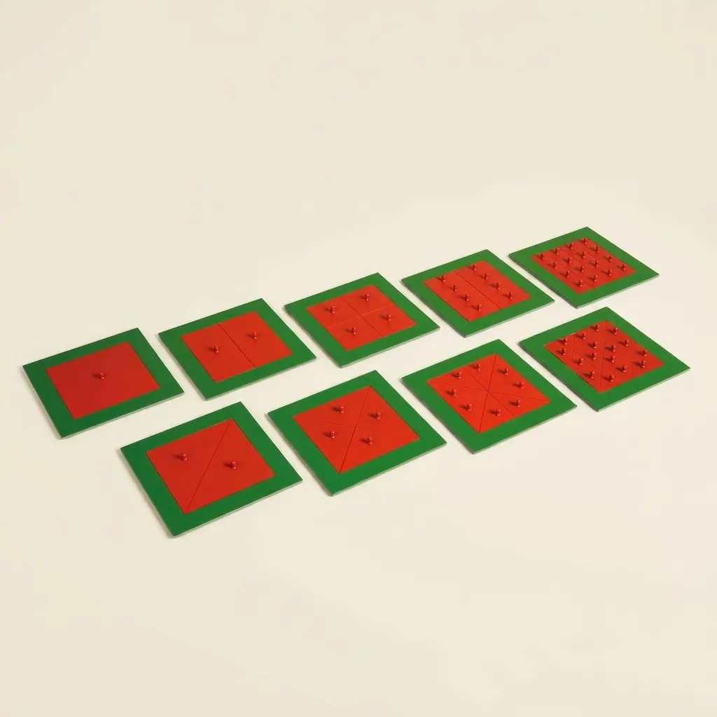 Kovové čtverce: 9 desek - Montessori Material | Faborino