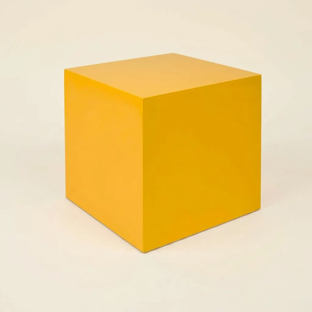 Žlutá kostka: Velká geometrická forma (27cm) - Montessori Material | Faborino