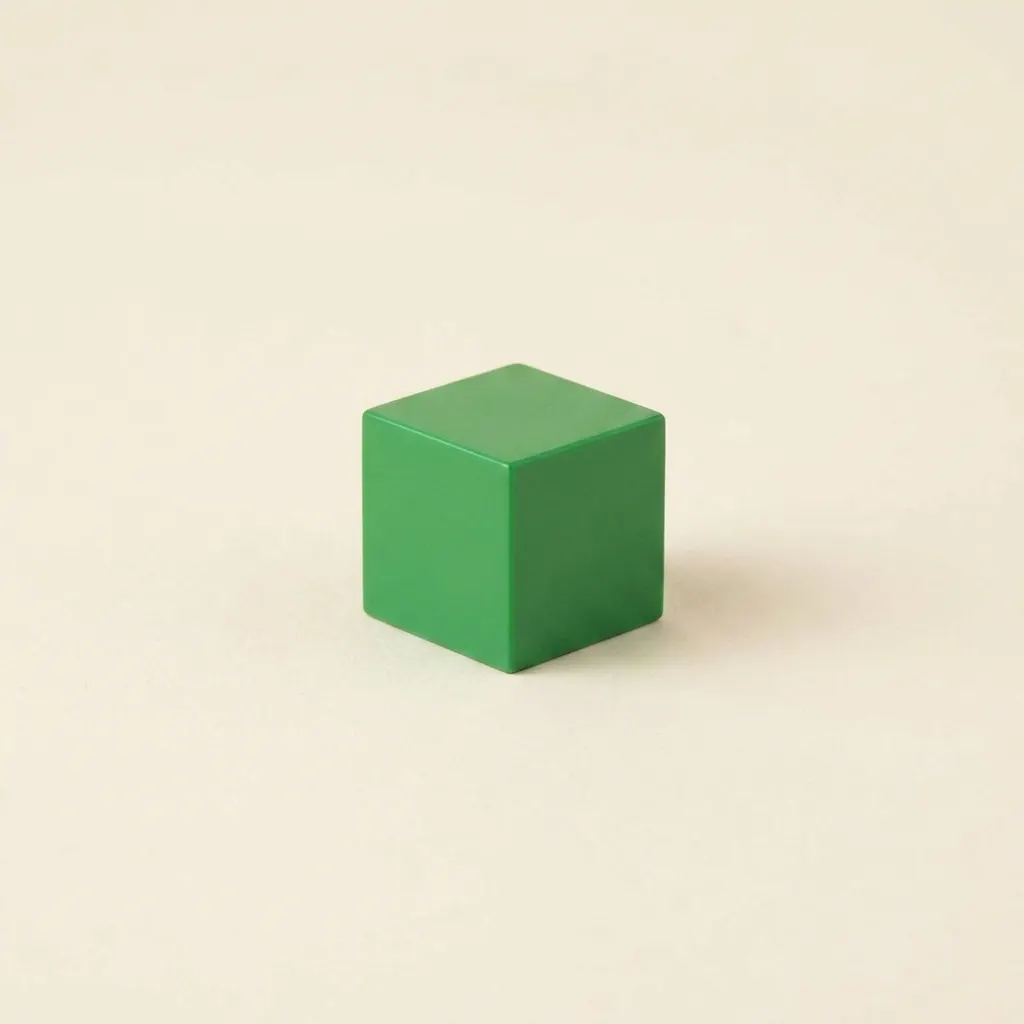 Geometrická hierarchie čísel: Zelená kostka 5 mm - Montessori Material | Faborino