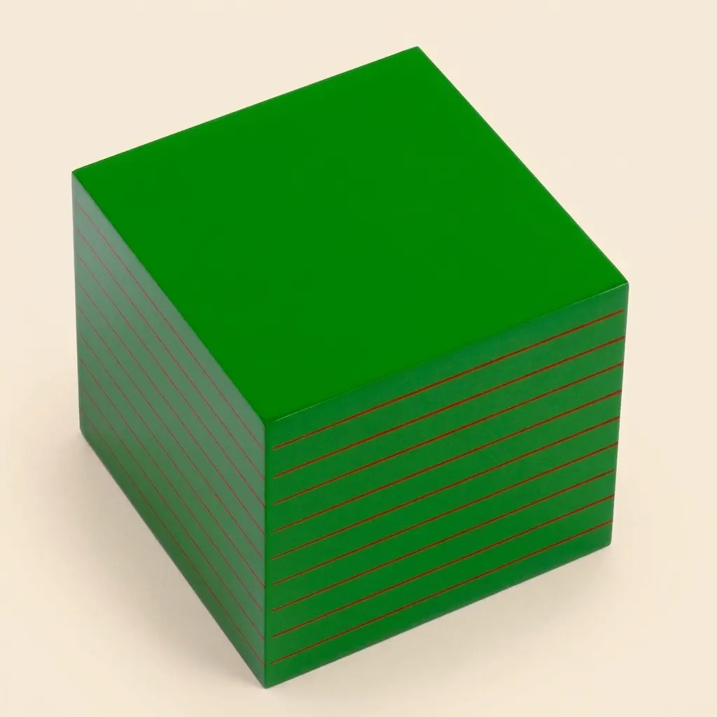 Hierarchie čísel kostka: dřevěná reprezentace tisícovky 50mm - Montessori Material | Faborino