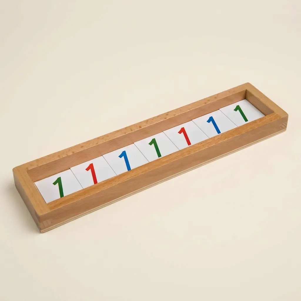 Geometrická hierarchie čísel: číselné karty v krabici - Montessori Material | Faborino