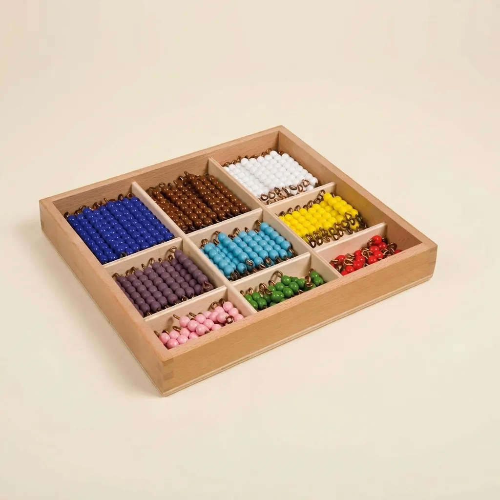 Korálky k šachovnicové tabulce: jednotlivé korálky skleněné - Montessori Material | Faborino