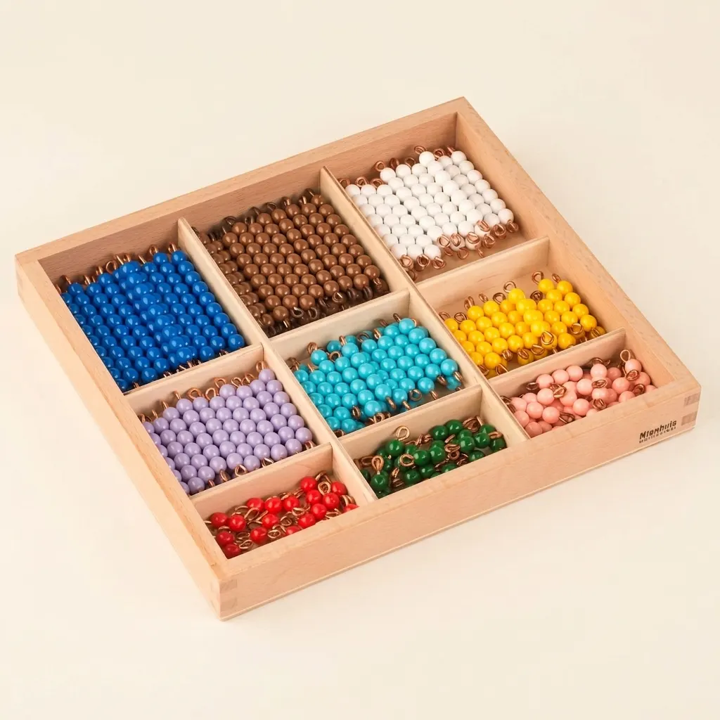 Korálky k šachovnicové tabulce: jednotlivé korálky nylonové - Montessori Material | Faborino