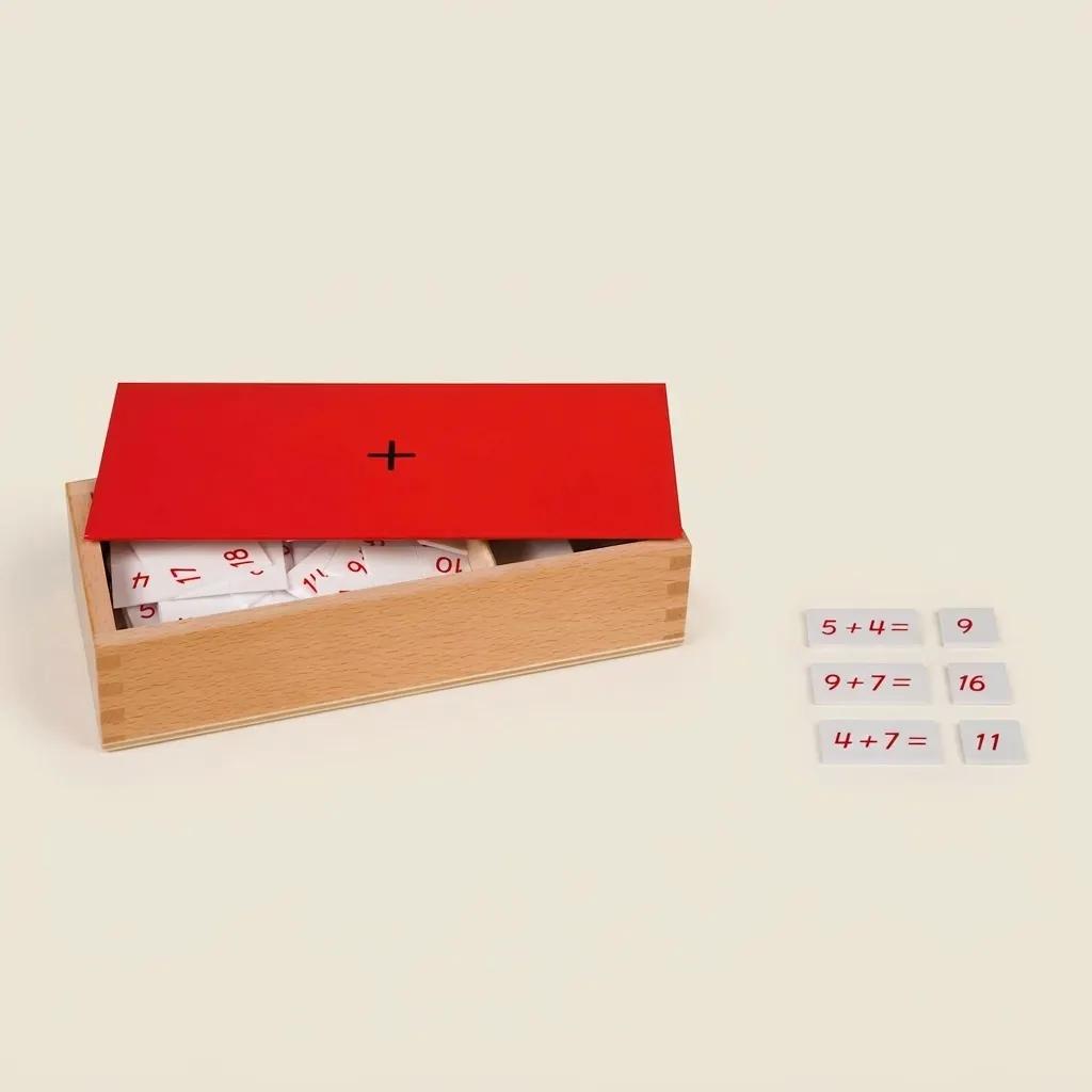 Box sčítání: Samokontrola procvičování příkladů - Montessori Material | Faborino
