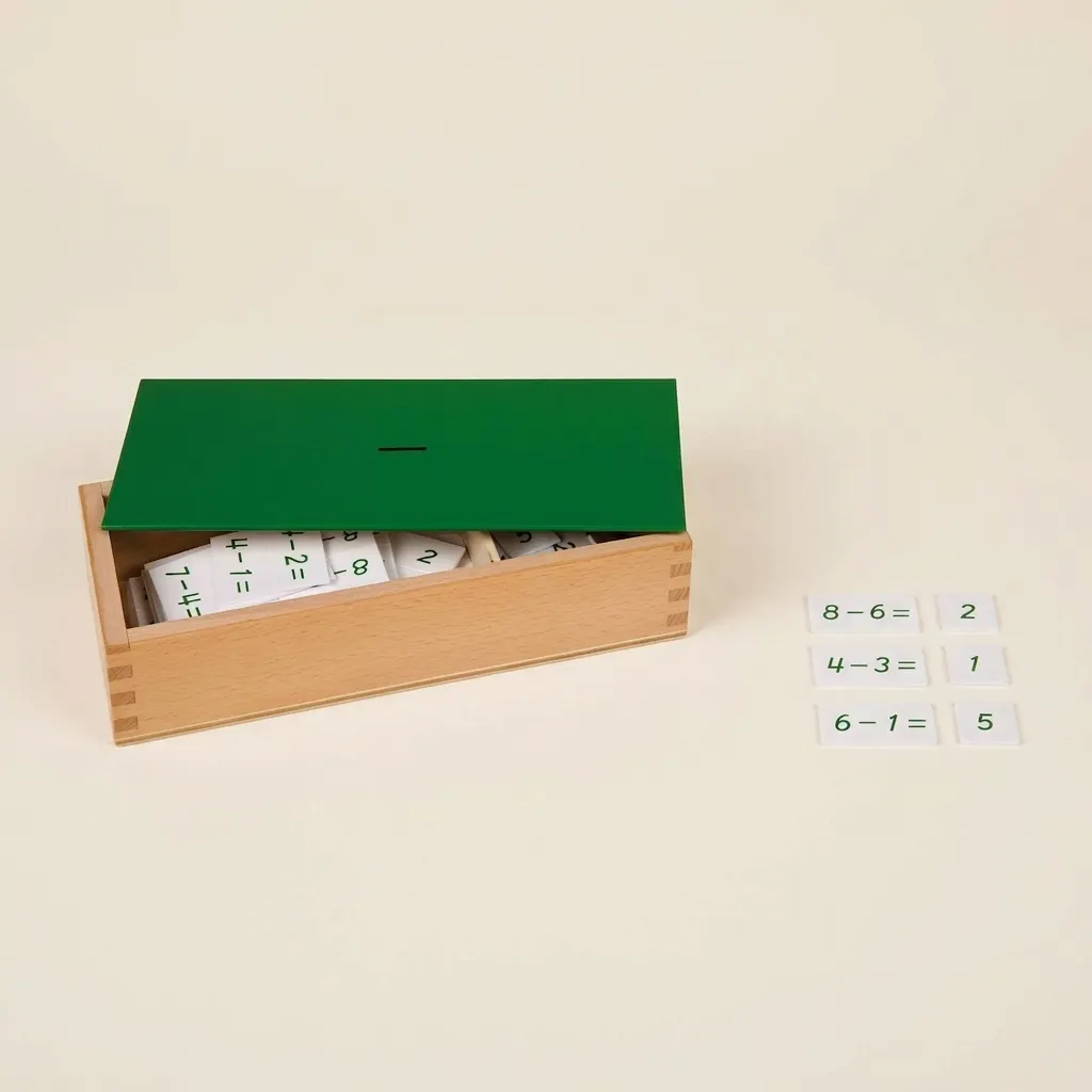 Box odčítání: Samokontrola procvičování příkladů - Montessori Material | Faborino