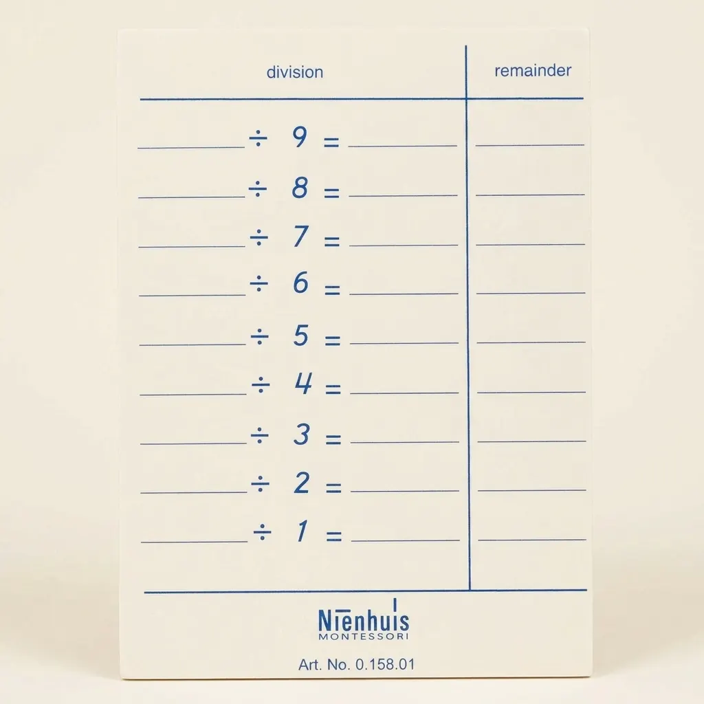 Tabulky dělení - Montessori Material | Faborino