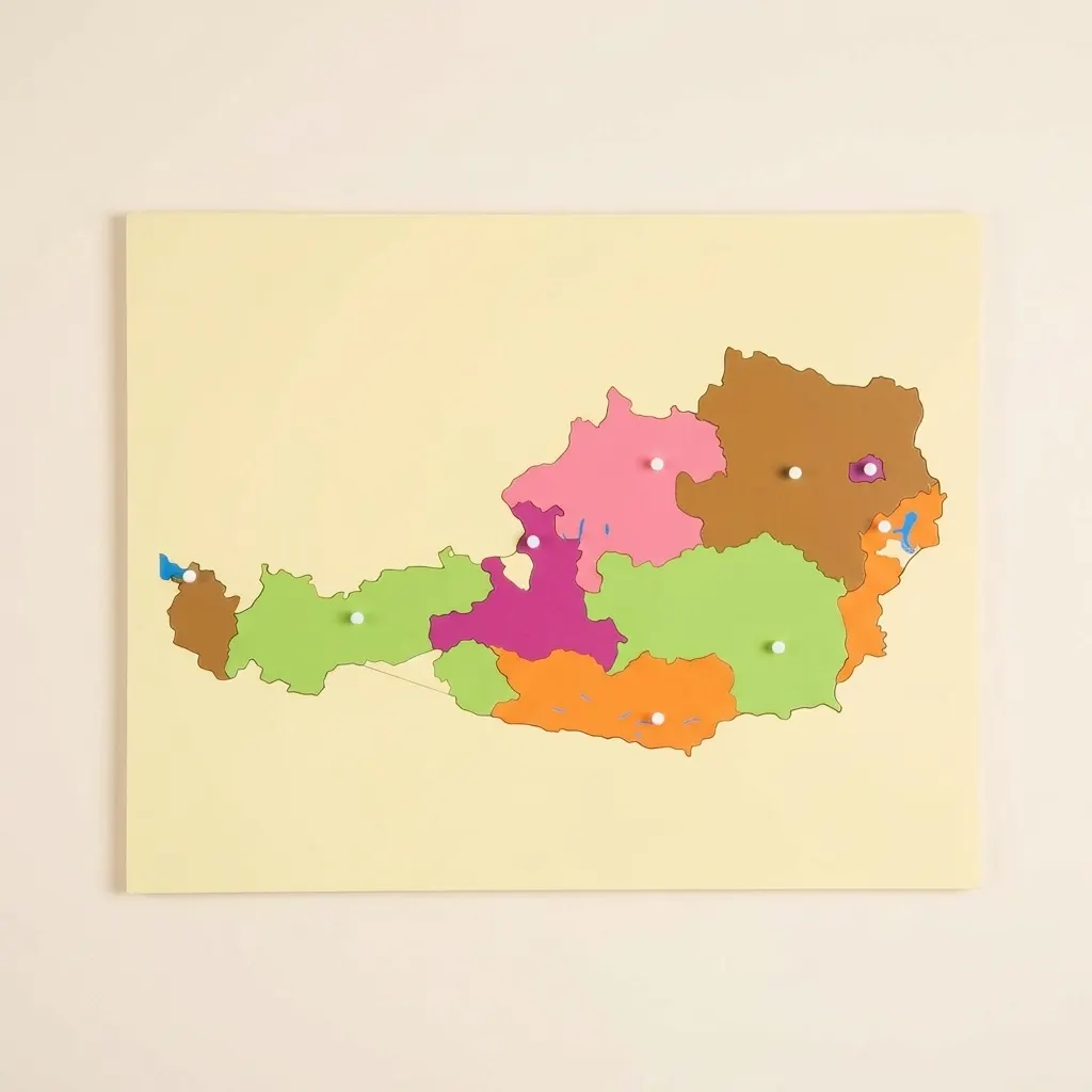 Puzzle mapa: Rakousko - Montessori Material | Faborino
